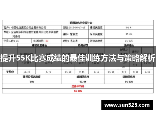 提升55K比赛成绩的最佳训练方法与策略解析